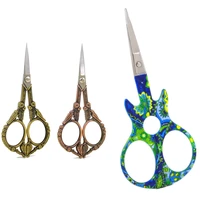 stainless steel bird retro embroidery scissors vintage scissor short fabric cutter yarn shear guitar sewing and needlework tools