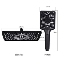 Dokour Ceiling Shower Head Rainfall Jet Star Way Bath Hydromassage Bathroom Toilet Accessories Mixer Black Faucet Complete Set