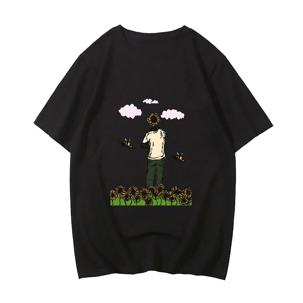 

Tylerr The Creator T Shirts Sunflower Bees Fashion Tshirts 100% Cotton Men/women T-shirts Cherry Bomb Originality Anime Graphic