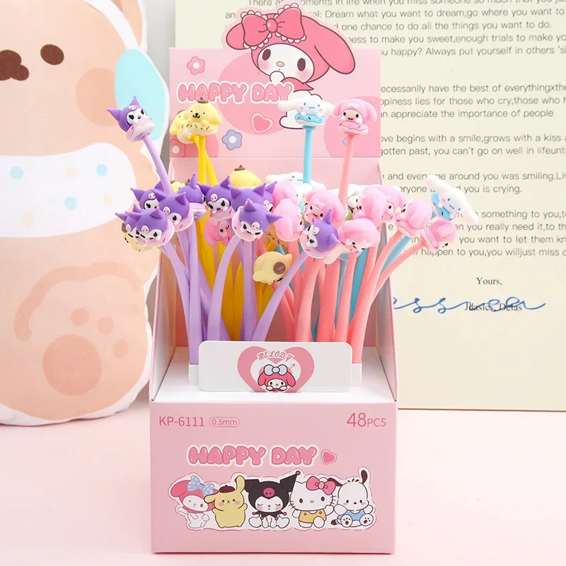 48 шт. Sanrio Kuromi Lotso Deadpool 0 5 мм гелевая ручка силиконовая декомпрессионная мягкая