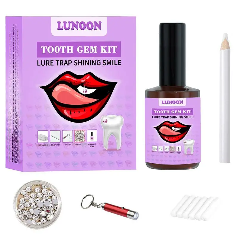 

Tooth Decorations Complete Beautiful Application Kit For Reflective Teeth Reliable Multifunctional Tooth Decoration Gem Set DIY