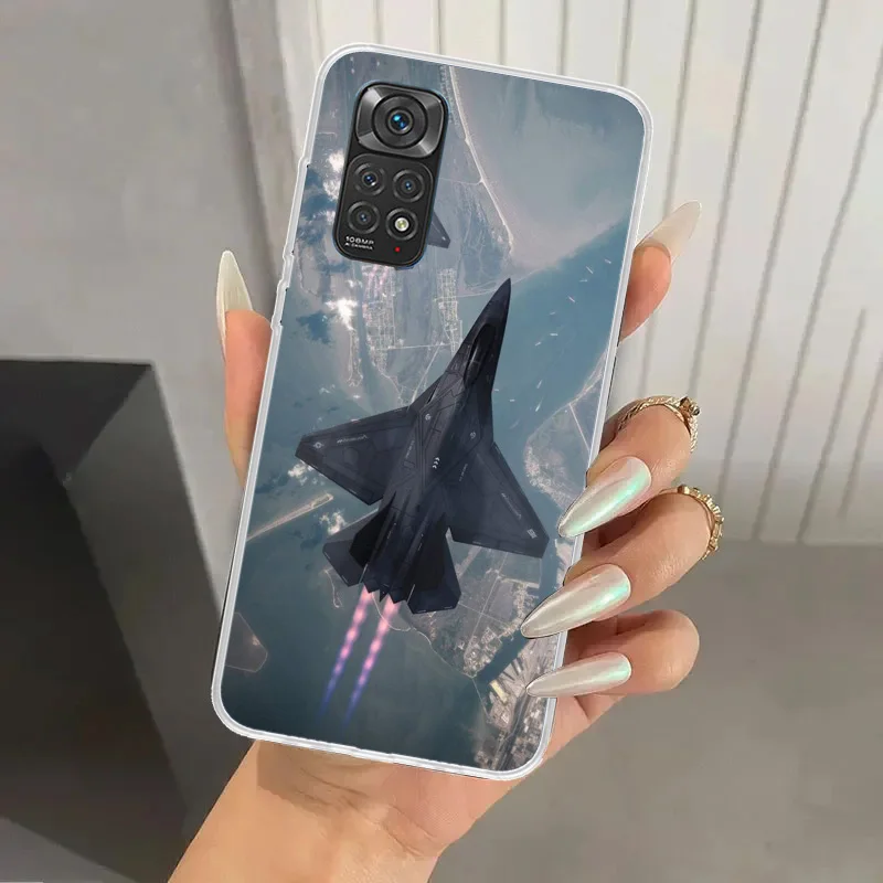 Чехол для телефона с военным кораблем истребителем Xiaomi Redmi Note 14 13 12S 12 11S 11 Pro Plus 11T 11E