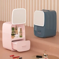 moyu 18l mini makeup fridge led light magic mirror portable skincare preservation beauty refrigerator car home high quality cn