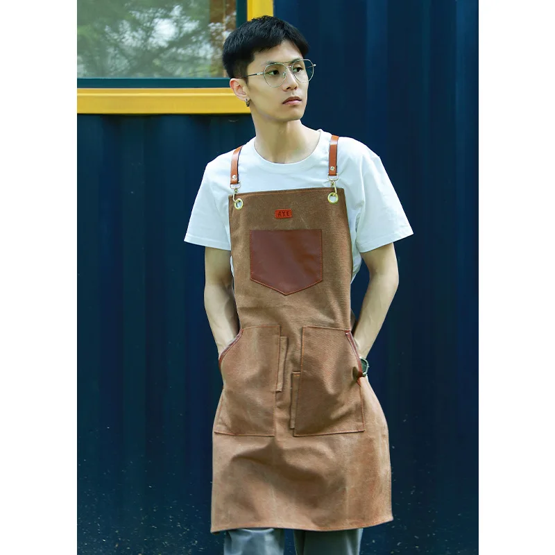 

Американский уличный фартук для кемпинга, утолщенный переносной фартук для кафе, бара, рабочая одежда для красоты ногтей, салонная форма для стрижки волос