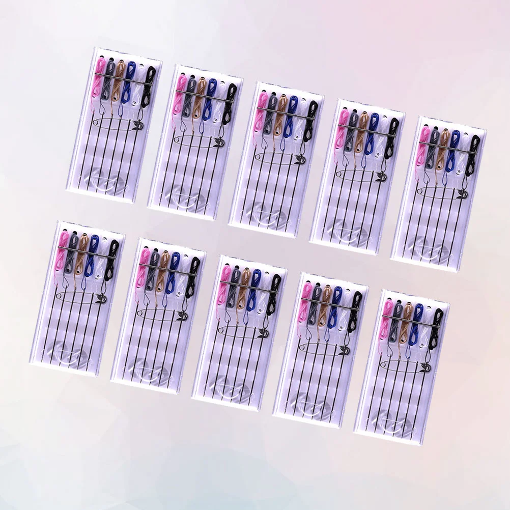 

Kit Sewing Travel Needle Threaded Thread Fix Mini Repairing Hotelquick Hand Clothing Pre Grooming Set Portable Diy