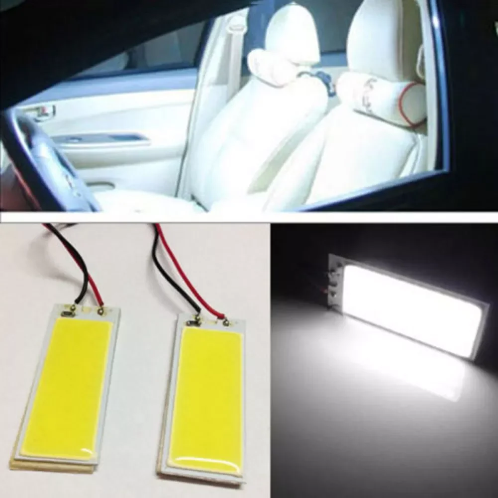 

NEW2022 2Pcs Automobile Xenon HID 36 COB LED Dome Map Light Bulb Auto Interior Panel Lamp 12V 5500-6000K with Adapter Lightting