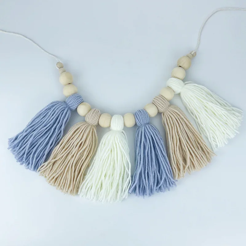 Деревянная кисточка из бисера макарон в скандинавском стиле украшение для дома с