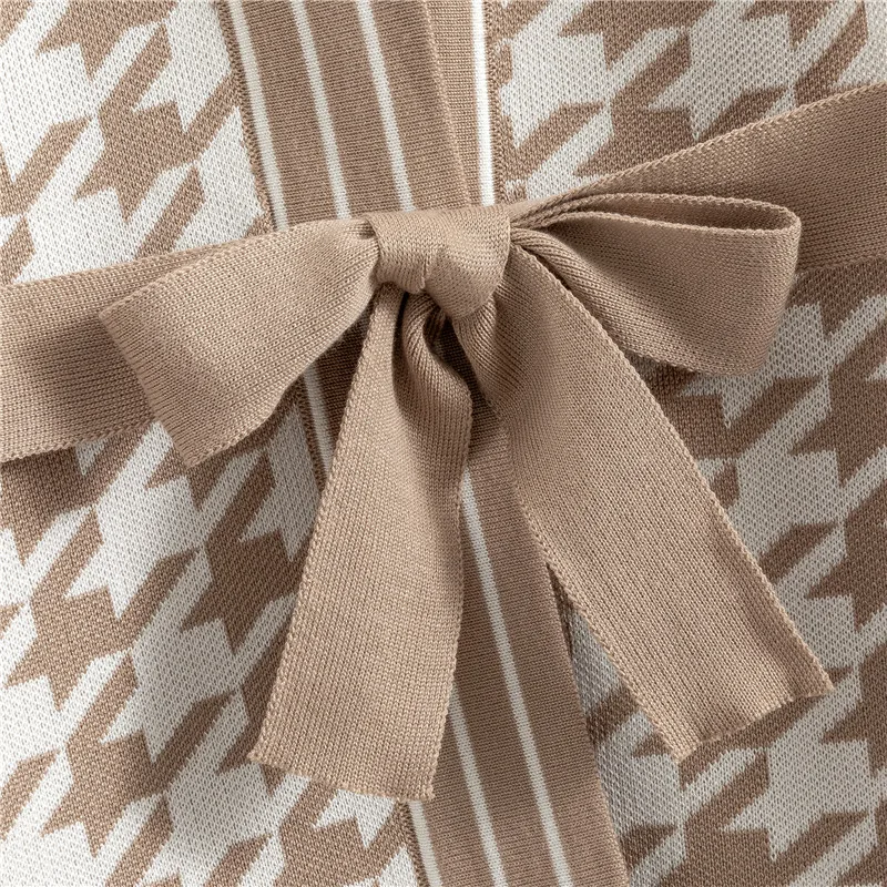 Зимние Женские Комплекты Из Двух Предметов Вязаный Кардиган С Длинными Рукавами