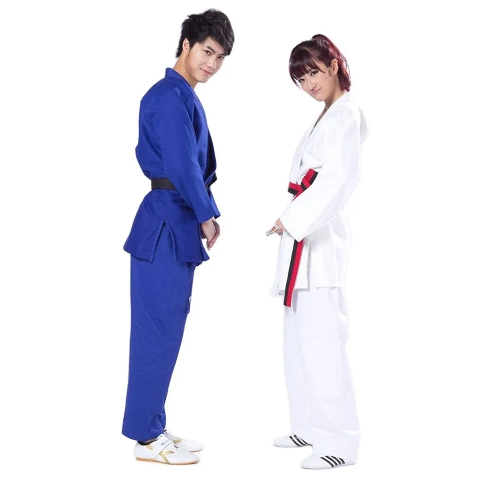 100% хлопок Jiujitsu Униформа белый синий двойной плетеный BJJ Judo GI кимоно костюм для