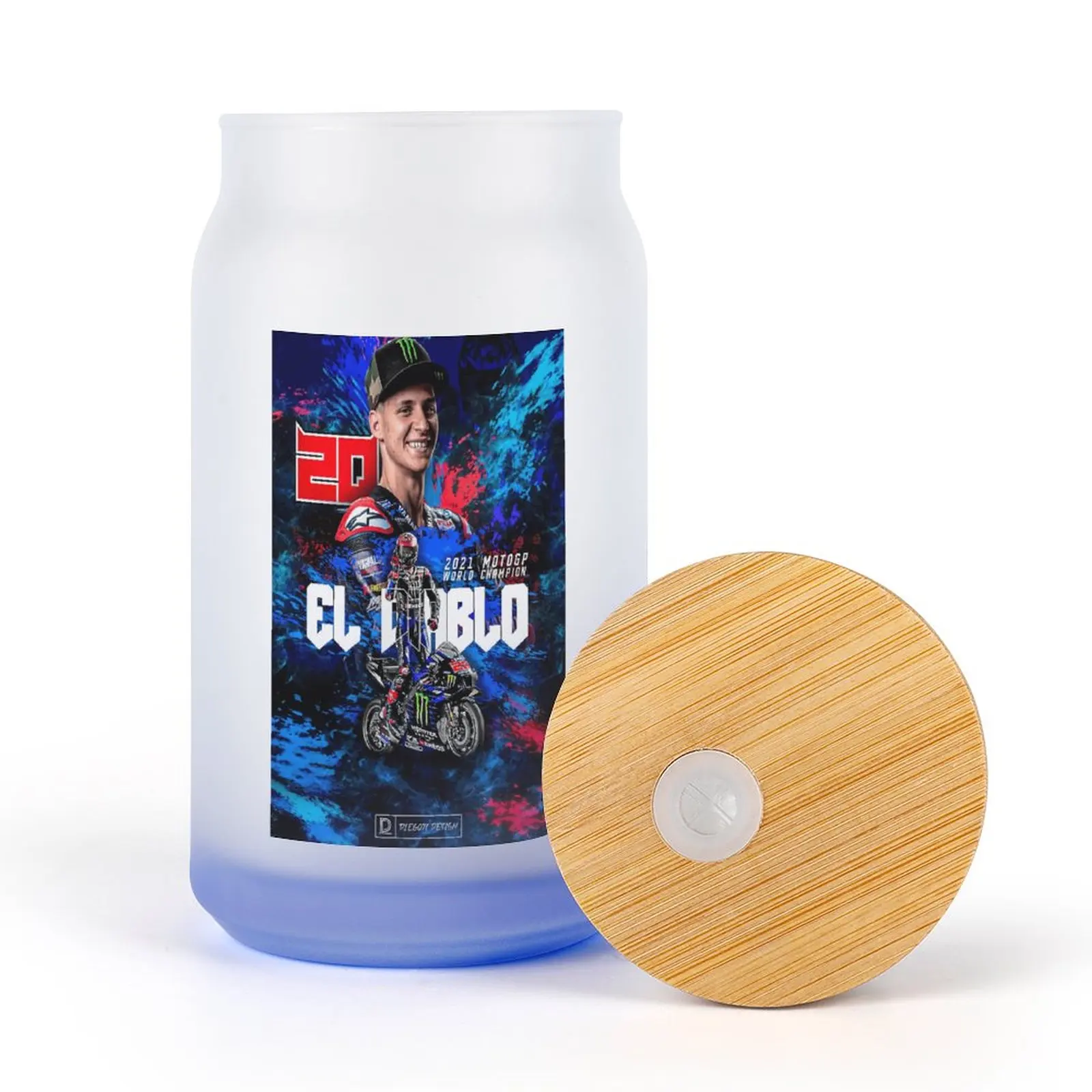 

Premium Fabio And Quartararo Kettle Frosted Glass Pipette Cup Milk Cups Thermos Flask Glass Humor Graphic Wooden Lid Gradien