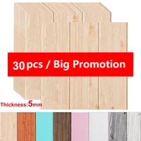 15 30Pcs Self-Adhesive Wood Sticker DIY Waterproof Foam Wallpaper For Kids Room Kitchen Roof Ceiling Background Wall Decals