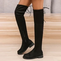 fashion thigh high boots female winter boots women over the knee boots flat shoes ladies long boots stretch botas mujer 36 43