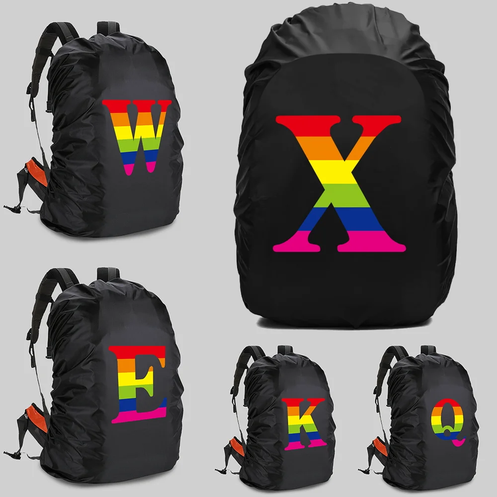 

Backpack Cover Rain 20-70L Camping Waterproof Dust Outdoor Climbing Portable Travel Backpack Cover Rainbow Letter Print