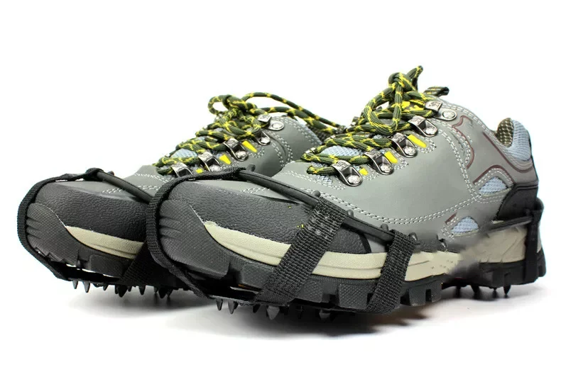 18tooth manganese steel crampons anti-skid shoe covers snow claws hiking fishing shoes nails snow mud ice caught