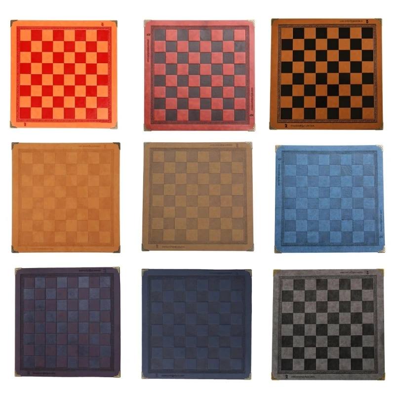 

Embossed Design Roll Up Chess Board Portable PU Leather Chess Board Game Size Chess Board for Family Recreation for Play