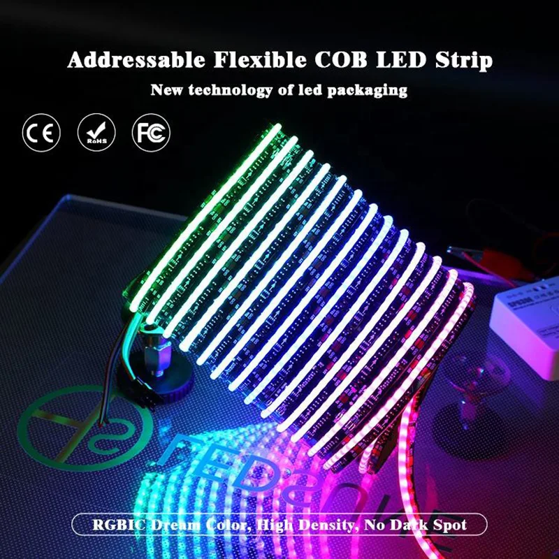 Фото WS2812B FW1903 Светодиодная лента COB SPI RGB IC Светодиодная лента Адресный цвет мечты DC5VDC12v/24V Высокогибкие лампы COB IP30 №2