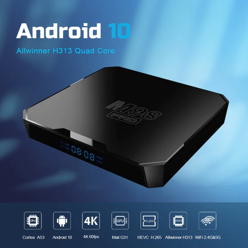 ТВ-приставка M98 pro ATV умная приставка 4K медиаплеер h313 двойной Wi-Fi 4G 5G HD 2GB 16GB BT 4 1