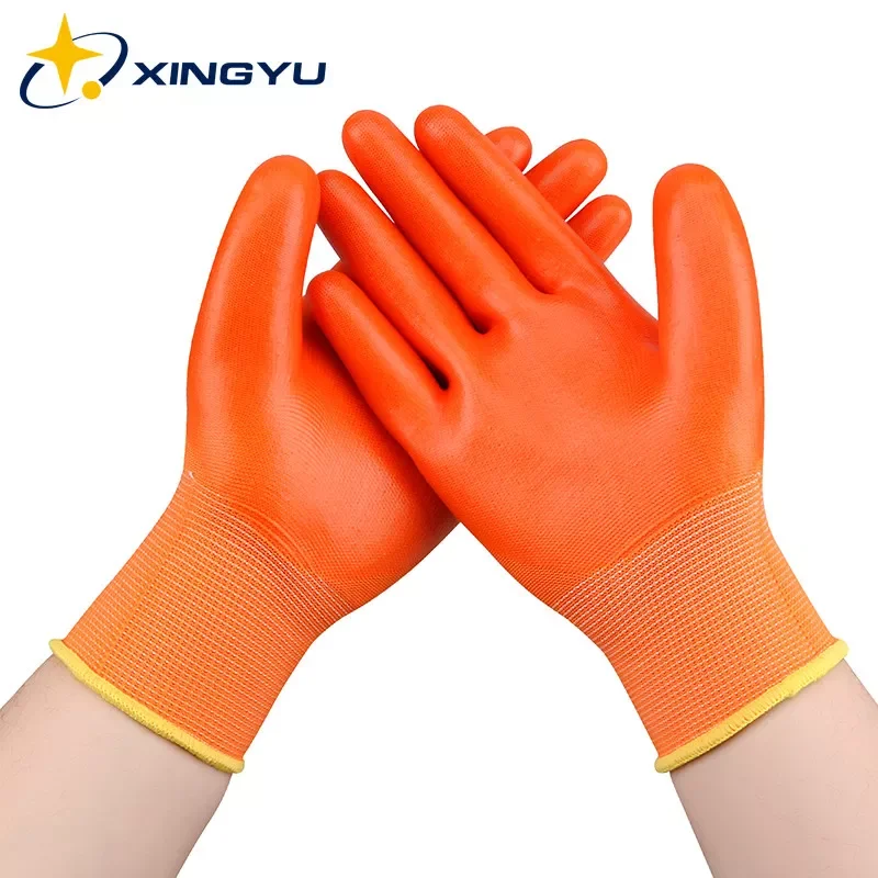 

Safety Gloves PVC Coating Wear Resistant Non-Slip Work Gloves 6 Pairs Anti Acid Alkali Kitchen Gloves for Gardening Construction