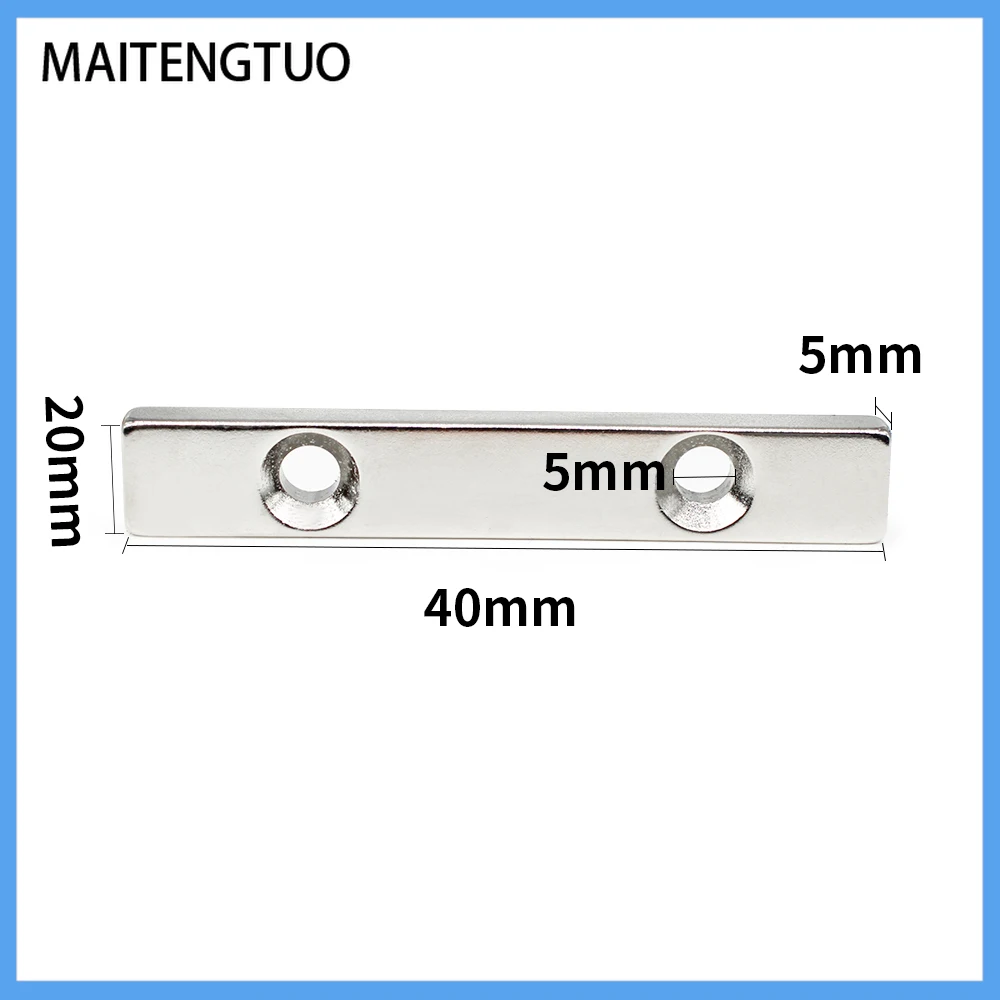 

1/2/5/10/15/20PCS 60x10x5-5mm Block Powerful Strong Magnetic Magnets Holes 5mm 60x10x5-5 Strip Neodymium Magnets 60*10*5-5