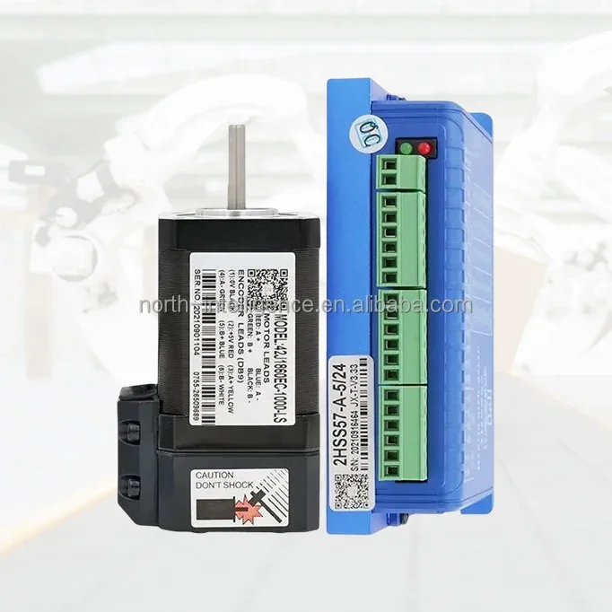 42J1860EC-1000-LS+2HSS57-A-5/24-42 шаговый серводвигатель nema17 с замкнутым контуром и энкодером