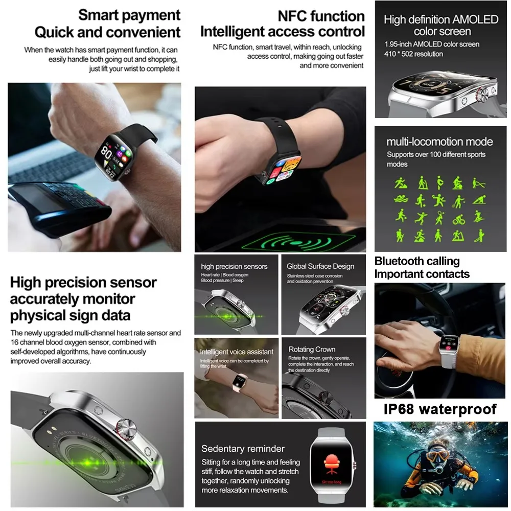 Для HUAWEI OPPO Watch 4 Pro Спортивные умные часы Мужчины GPS Трек Мониторинг здоровья