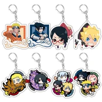 japan anime figure keychains pendants uchiha sasuke hatake kakashi umino iruka acrylic cartoon role car key chain ring jewelry