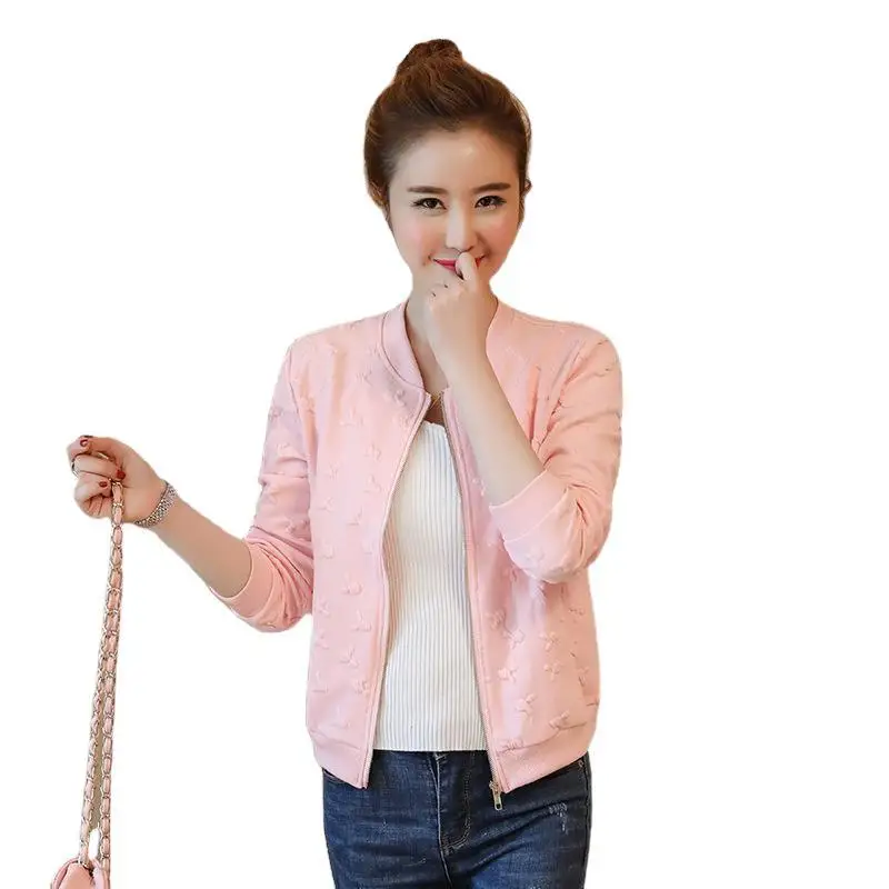 

Куртка женская короткая однотонная, жаккардовая толстовка с капюшоном, модная куртка, весна-осень