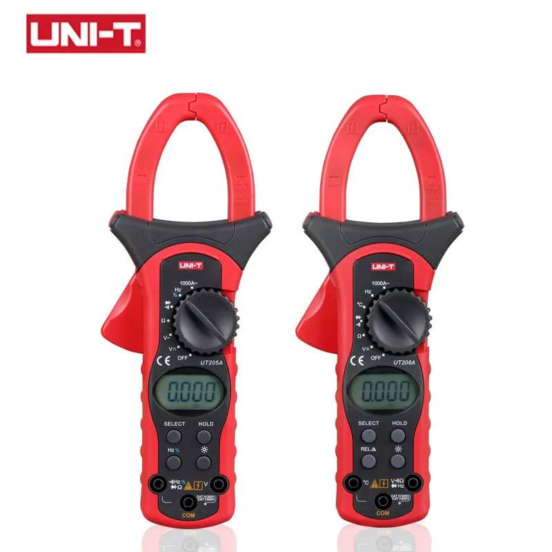 

UNI T Auto Range 1000A Digital Clamp Meters Multimeters Voltmeter With LCD Backlight Multimeter UT205A UT206A UT205 UT206