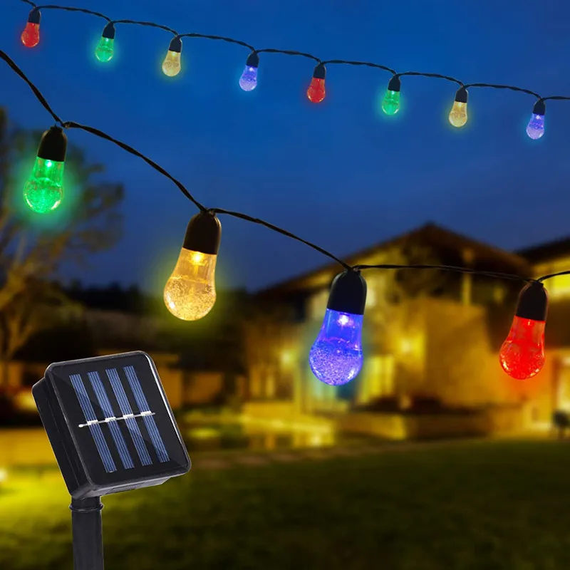 Water drop Bubble bulb String Lights With OutdoorWaterproof Solar Powered 10LEDs/20LEDs Patio For Home Garden Party Decor