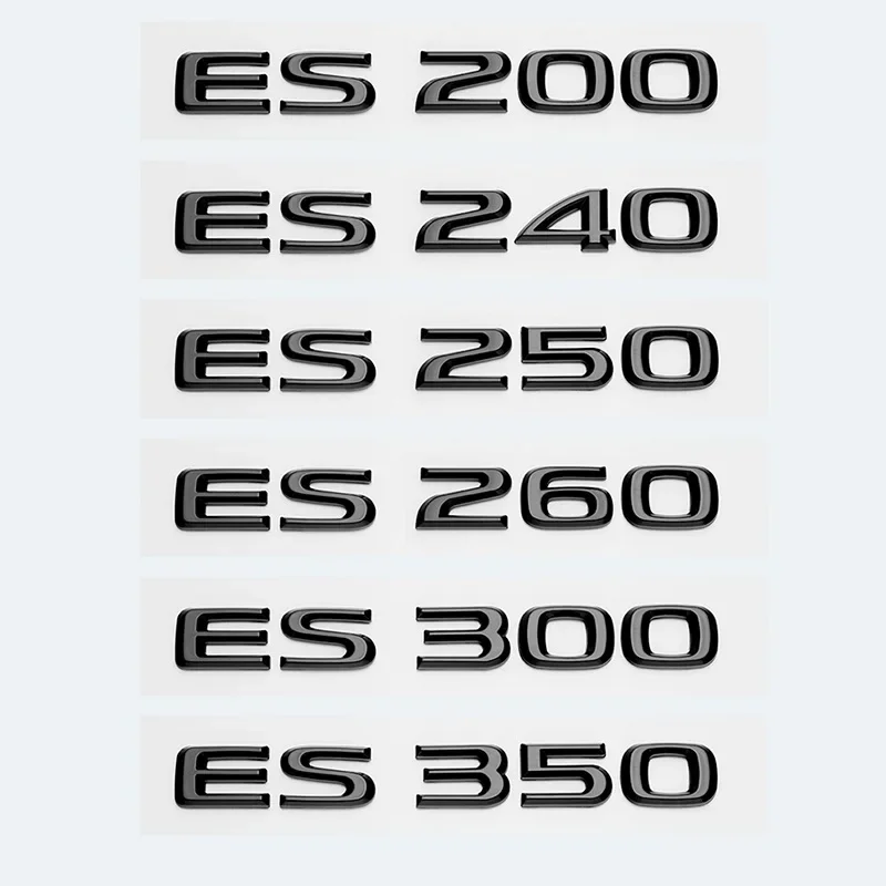 3D хромированные глянцевые черные буквы из АБС-пластика ES200 ES250 ES260 ES300 ES350 ES300h ES350h
