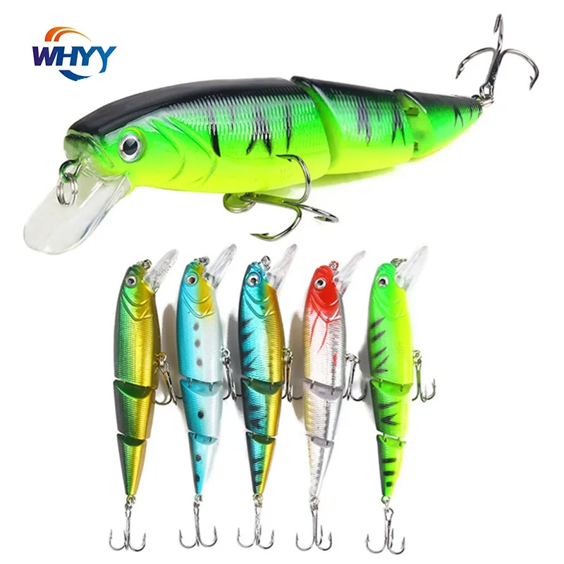 

WHYY New Simulated Mino Bait Colorful Three Section Road Sub Bait 15.3g/11cm Plastic Fishing Gear Products Fishing Lures