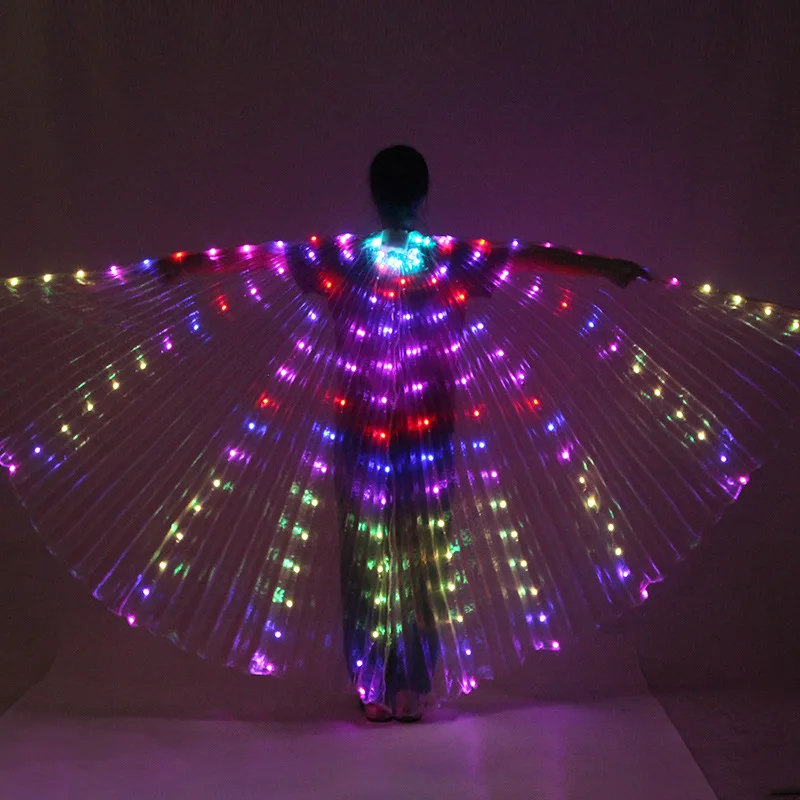 

RGB Colorful LED Isis Wings Belly Dance Remote Control For Adult Performance Fluorescent Butterfly Belly Dancing Costumes Shows