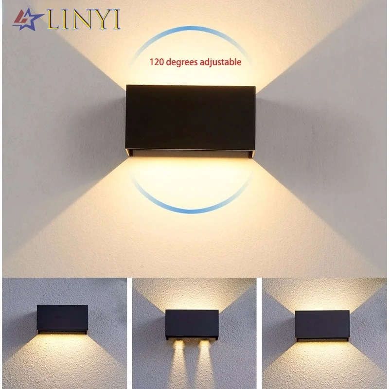

Modern Double Head Wall Lamp Porch Corridor Outdoor Luminous Adjust Up and Down Garden Scone Light Balcony Gardern Outdoor Light