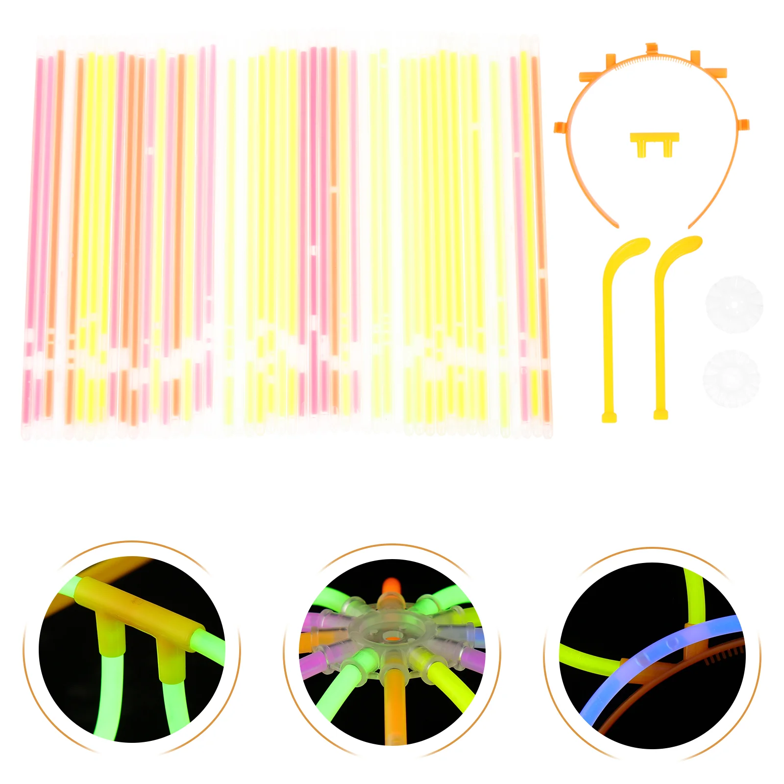 

1 Set of Multi-color Sticks Glasses Headbands Glow Sticks Fluorescent Bracelets
