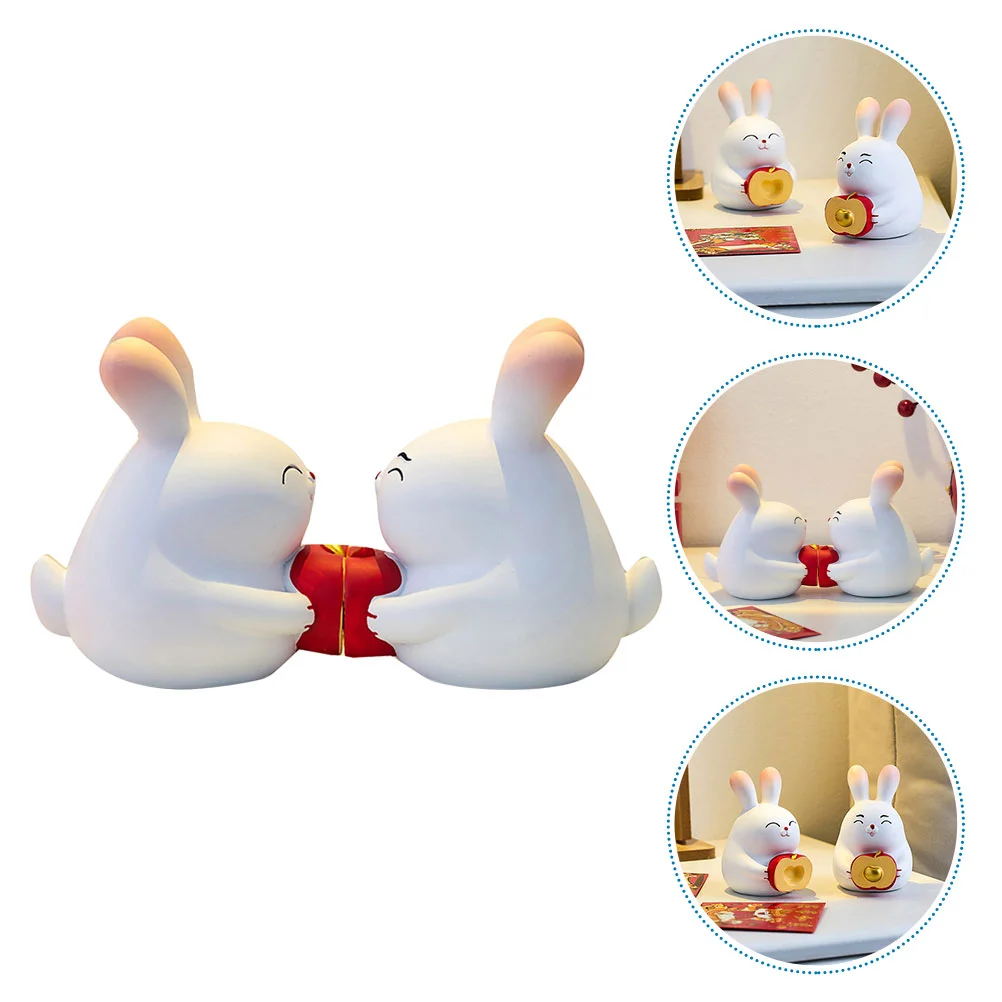 

Rabbit Wedding Bunny Sculpture Statue Resin Couple Figurine Figure Figurines Giftscenterpiece Tabletabletop Zodiac Chinese 2023