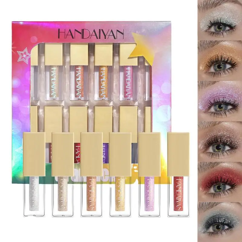 

Liquid Shimmer Eyeshadow Set 12 Colors High Pigments Gloss Eye Shadow Waterproof Quick-Drying Long Lasting Sparkling Glitter Kit