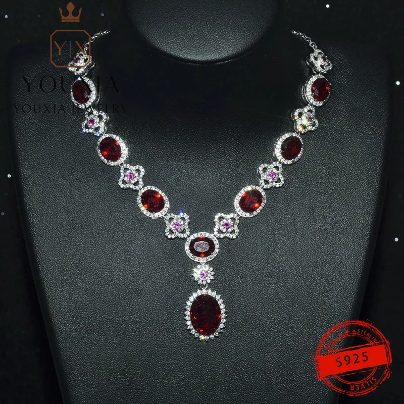 

1:1 New Vintage Jewelry 4Pcs Sets Creative Oval Flowers Cubic Zircon Elegant Necklace Bracelet Women Wedding Ring/Earrings Gifts