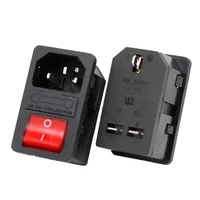 iec c14 ac dc 10a power socket with on off rocker switch power connector
