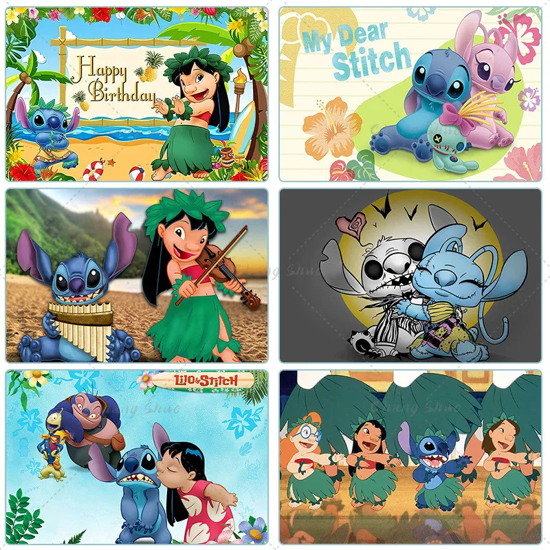 Студийный фон Disney с рисунком Лило Ститч на день рождения