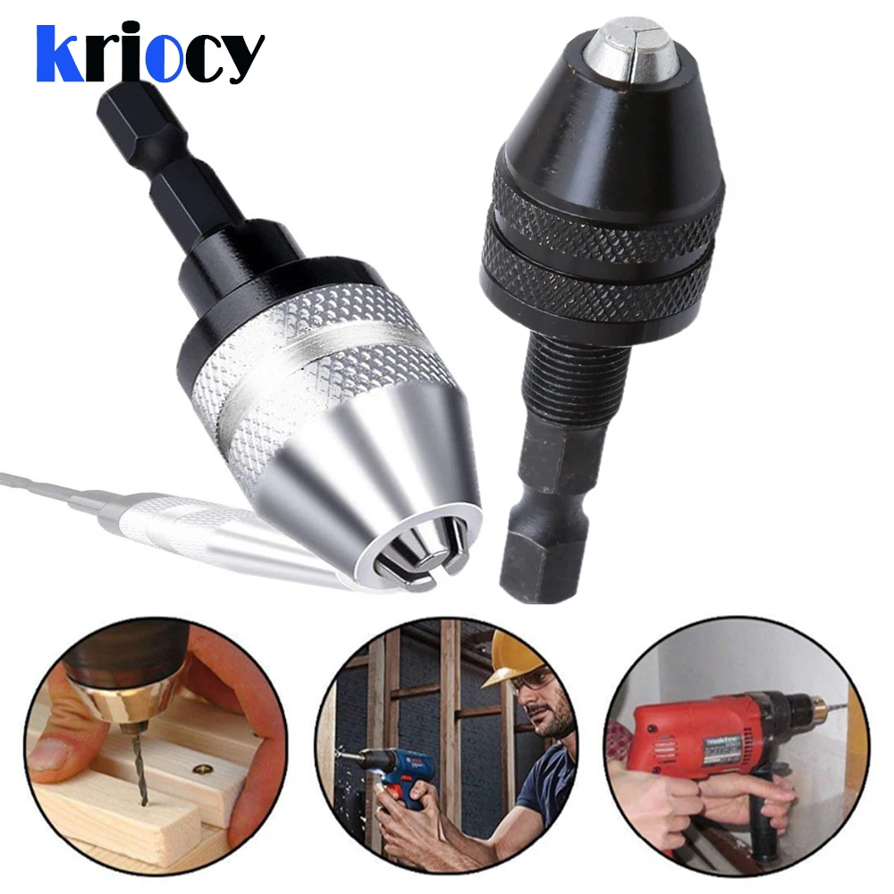 

Keyless Drill Chuck Screwdriver Impact Driver Adaptor 1/4 '' Hex Shank Drill Bit Tool Quick Change Convertor Adapter