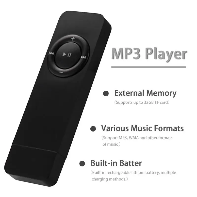 MP3-плеер Портативный с длинной полосой USB Подключаемая карта музыкальное