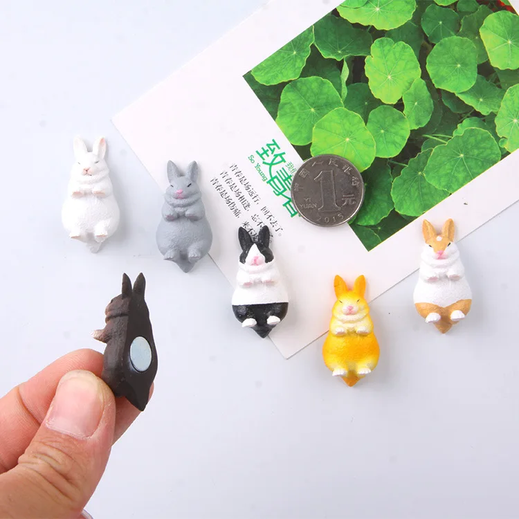 Магнитная мини-наклейка в виде животного креативная мультяшная модель кролика
