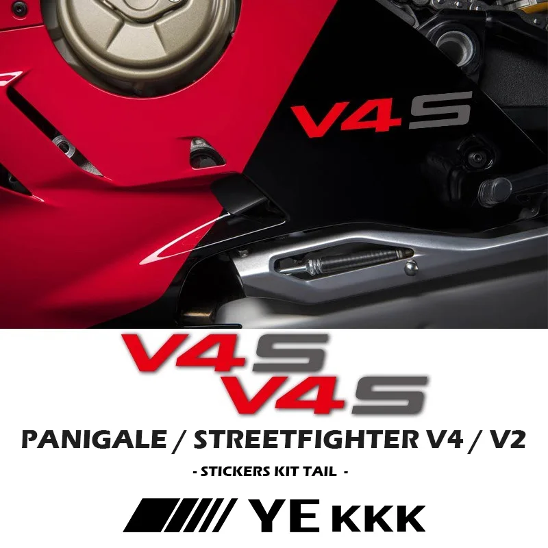 

Engine Housing Fairing Sticker Decal V4 White Red Gray Custom Hollow Stickers V4S For Ducati Panigale V4 V4S V4R