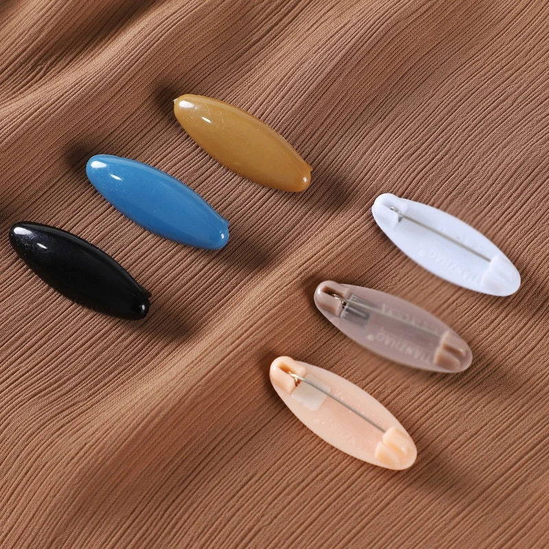 

8 Pieces Classy Muslim Hijab Scarf Safety Clip Hijab Fashion Pins Snag Free Diamond Shape Muslim Silk Scarf Buckle