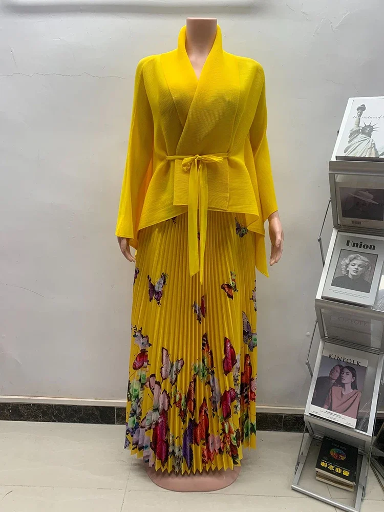 ANLAN Новая зимняя плиссированная юбка со складками однотонный топ с рукавами