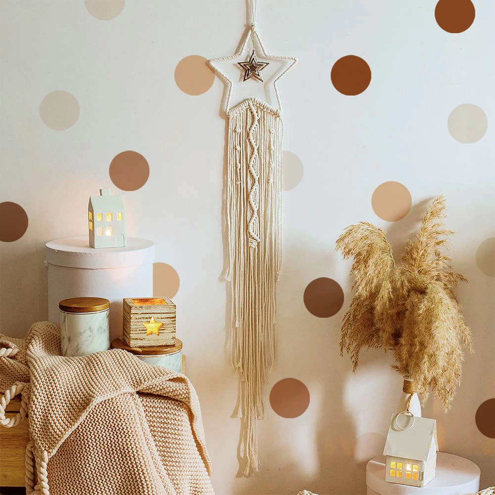 

Funlife®Наклейки на стену в горошек в стиле бохо, самоклеящиеся водонепроницаемые Стикеры для детской комнаты, гостиной, спальни, домашний дек...