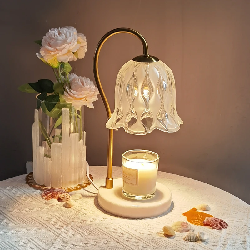 

Melting Wax Aromatherapy Table Lamp Marble Melting Candle Lamp Ins Retro Sleep Aid Smokeless Temperature Adjustment Table Lights