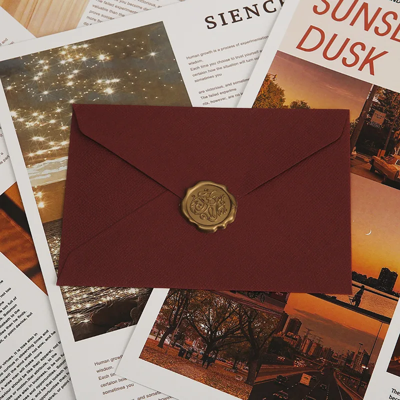 

Льняные конверты с восковой печатью, набор из 10 шт.