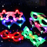 1pcs adult kids women led glasses light up party sunglasses glow star heart neon flash carnival birthday wedding decoration
