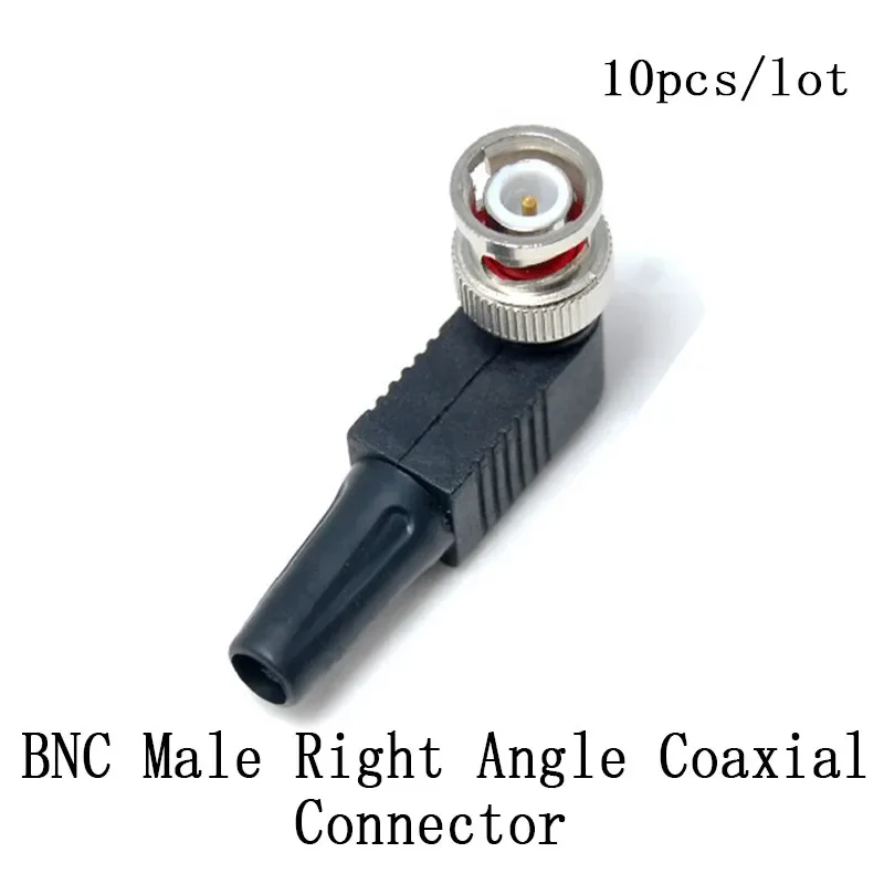 

10pcs/lot CCTV RG59 BNC male solderless right angle connector BNC Male Right Angle Coaxial Connector For RG59